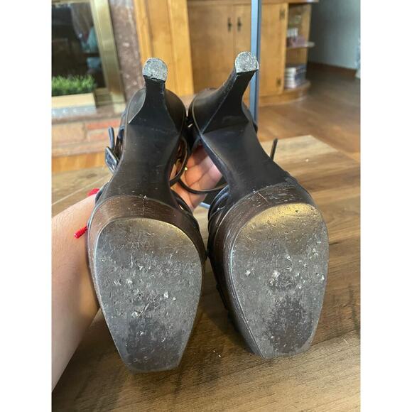 MARNI Suede and Leather Chocolate Brown Platform Strappy Heels - Picture 3 of 6